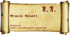 Mravik Ninett névjegykártya